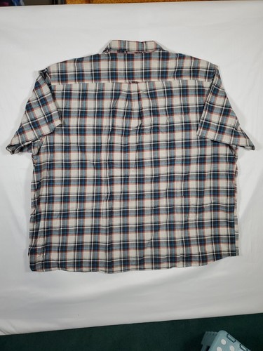 Red Head Men Blue/White Button Up Shirt Short Sleeve Pockets 5XL - Picture 6 of 11