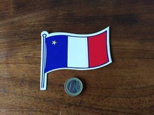 ANCIEN AUTOCOLLANT DRAPEAU ACADIEN ACADIE FRANCOPHONE NORD-AMERICAIN