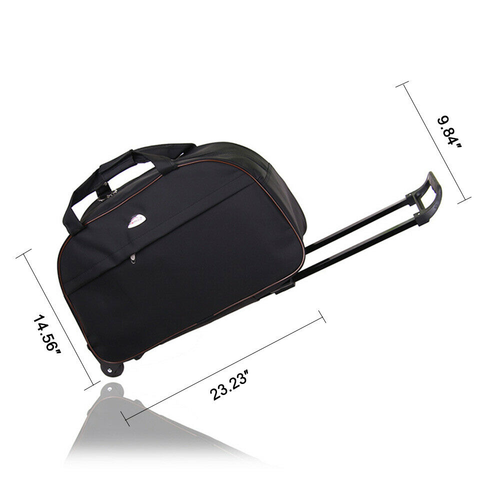 24" Rolling Duffle Bag Waterproof Travel Duffel Luggage w/ Retractable Handle - Picture 20 of 29