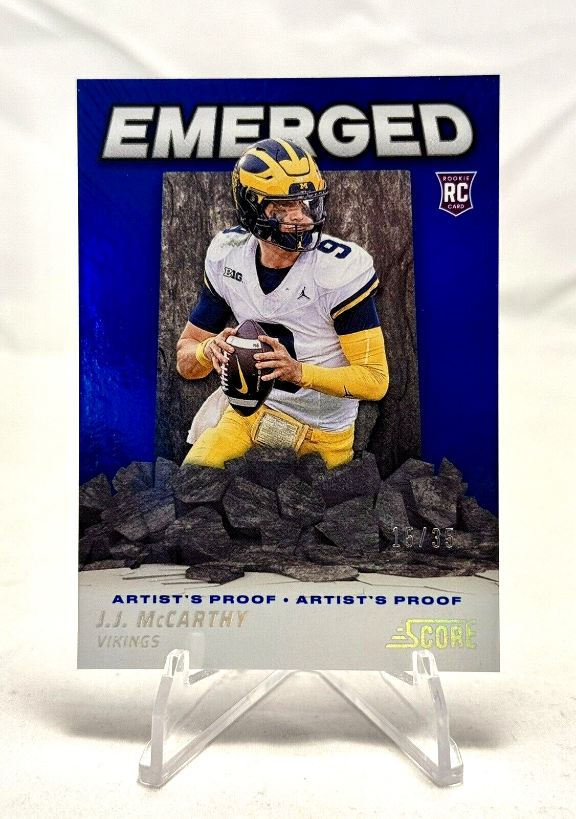 2024 Panini Score J.J. McCarthy Emerged Rookie Artists Proof 🔥SSP /35 RC