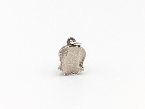 Vintage 925 Sterling Silver Skull Charm - Silver Jewellery Bracelet / Necklace - Picture 2 of 7