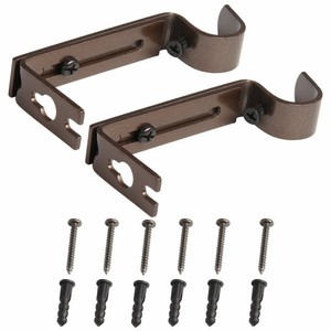 2x Curtain Rod Pole Brackets Blinds Screw Drapery Attachment
