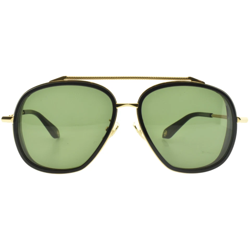 全新!! ROBERTO CAVALLI SRC008 0300 玫瑰金/黑色飞行员全框太阳镜 — 第 2/4 张图片