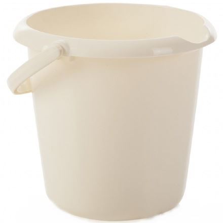 Whitefurze Secchio Da 10 Litri In Plastica Color Crema Con Beccuccio E Base Antiscivolo - 2