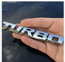 3D TURBO Silver Chrome Metal Logo Car Badge Emblem Decal Sticker Accessories