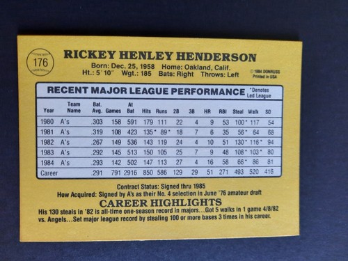 Rickey Henderson you pick single baseball cards 1981 & up. NMT-MNT+ condition - Picture 45 of 45