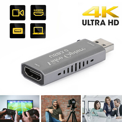 4K HD Video Capture Card USB 3 Game Recorder Capture Card Loop-Out Plug AH