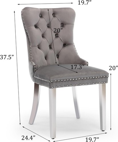 SOARFLASH Velvet Dining Chairs Modern Upholstered High-end Tufted Side Chair - Picture 238 of 331