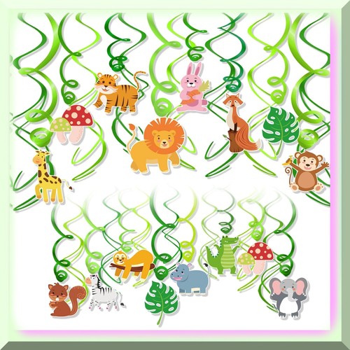 Wilderness Whirls - 30 Jungle Safari Animal Party Decorations for Forest & Woodl - Bild 2 von 7