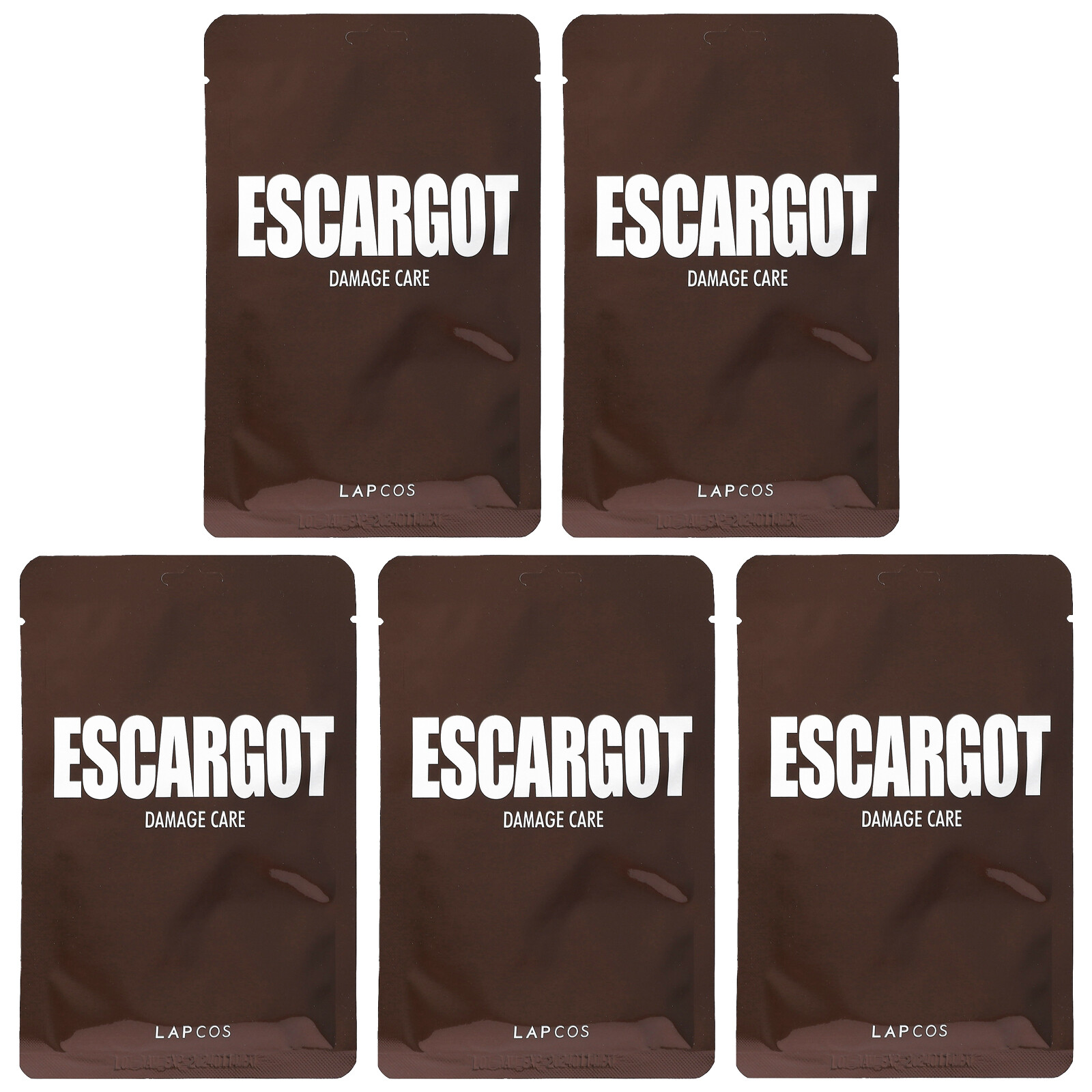 Набор тканевых масок Escargot Damage Care, 5 листов по 0,91 жидкой унции (27 мл) каждый