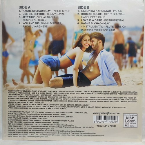Befikre LP Vinyl Record Bollywood Music Vishal Shekhar Hindi Film Ost India Mint - Picture 2 of 4