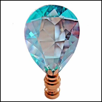 ICE BLUE CRYSTAL FACETED PENDELOGUE ELECTRIC LIGHTING LAMP SHADE FINIAL ICE BLUE CRYSTAL FACETED PENDELOGUE ELECTRIC LIGHTING LAMP SHADE FINIAL