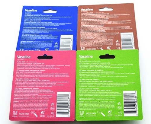 Vaseline Lip Therapy Lip Balm 4 PC (Original,Aloe Vera,Cocoa Butter, Rosy) 4.8 g - Picture 2 of 7