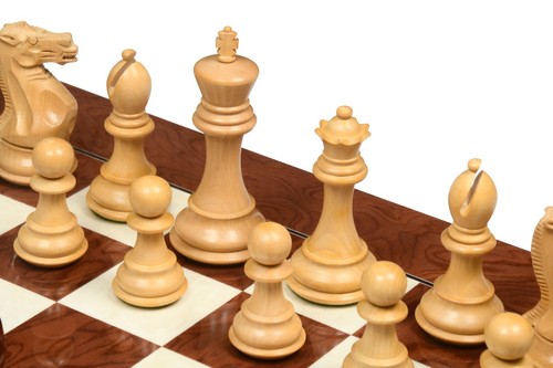 The Honour of Staunton (HOS) Weighted Chess Pieces in Bud Rosewood& Boxwood-4.0" - Picture 6 of 12
