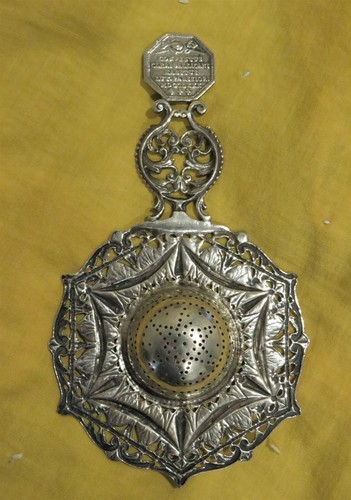 OUTSTANDING STERLING SILVER TEA STRAINER FRENCH? - Picture 2 of 7
