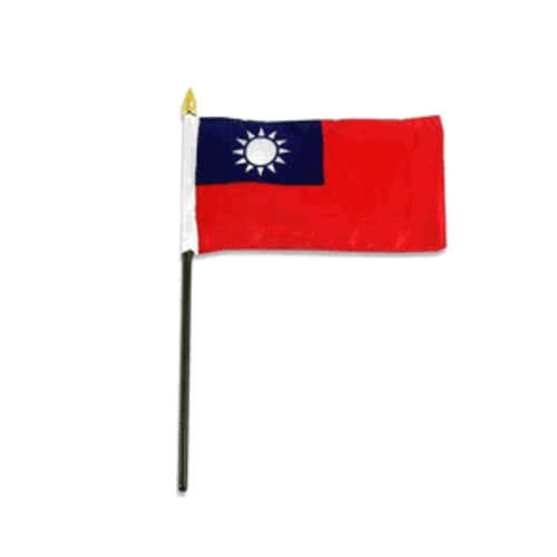 "4x6" Taiwan Flagge / Taiwan Schreibtischflagge / Taiwan Stockflagge - Bild 1 von 1