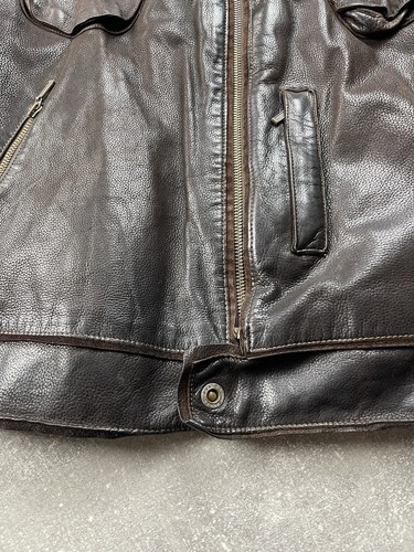 Vintage Harley Davidson 90s Leather Brown Biker Jacket Size XL Made in USA - Picture 6 of 15