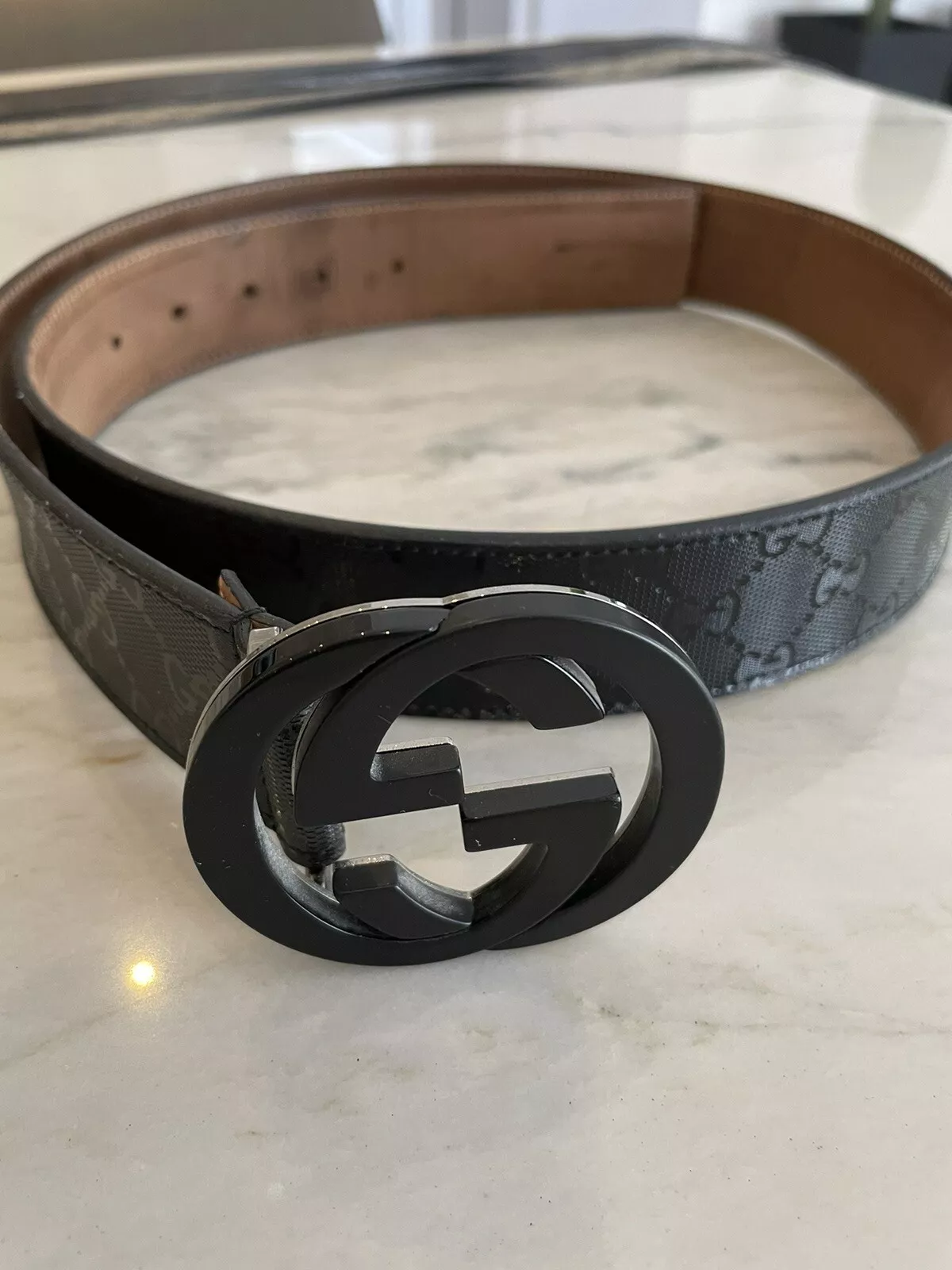 Ceinture noire Gucci pour homme taille 40