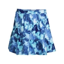 Lands' End Girls' Size XL 14-16 Tiered Skort Blue Celestial Print w Pockets NEW