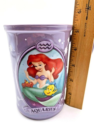 Taza de café Disney La Sirenita Ariel Acuario Zodiaco 3D platija 18 oz - Imagen 8 de 8