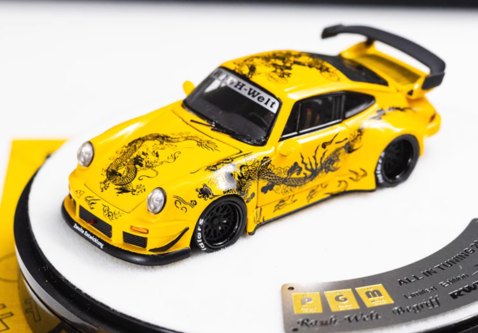PGM 1/64 ポルシェ RWB 930 フル開閉モデル イエロー 限定 PGM 1:64 RWB Porsche 930 Yellow dragon Exhibition Limited