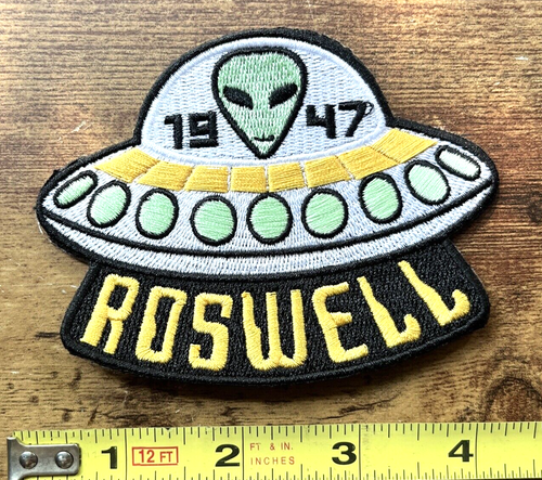 Area 51 UFO Alien Roswell Patch Iron On Sew On Movie Halloween Embroidered USAF