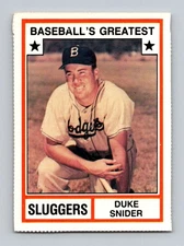 1982 TCMA Baseball's Greatest Sluggers (White Backs) #9 Duke Snider