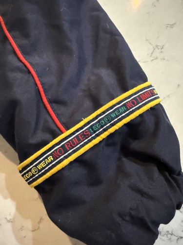 Lego Wear Navy Blue Yellow Lining Medium Weight Graphic 90s Jacket Vintage - Picture 8 of 10