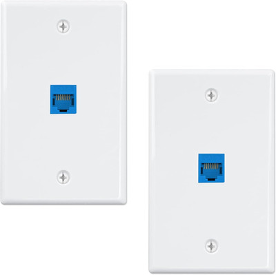 (2-Pack) Ethernet Wall Plate, 1-Port Keystone Jack Wall Plate with RJ45