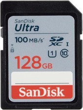 SanDisk 128GB Ultra SDXC UHS-I Memory Card - 100MB/s, C10, U1, Full HD, SD Card