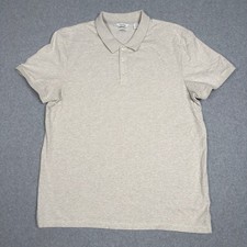 Calvin Klein Classic Fit Polo Shirt Mens XL Heather Light Gray Short Sleeve