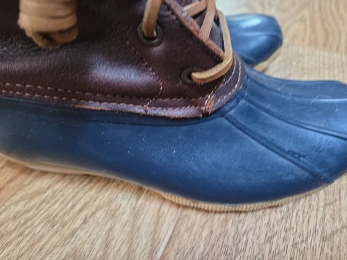 SPERRY TOP SIDER DONNA 6M MARRONE BLU PELLE STIVALI IMPERMEABILI GOMMA PILE... - Foto 5 di 6