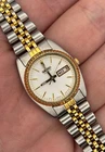 1997 Vintage Seiko Women's Two-Tone Day/Date Watch w/Fluted Bezel - 7N83 Quartz
