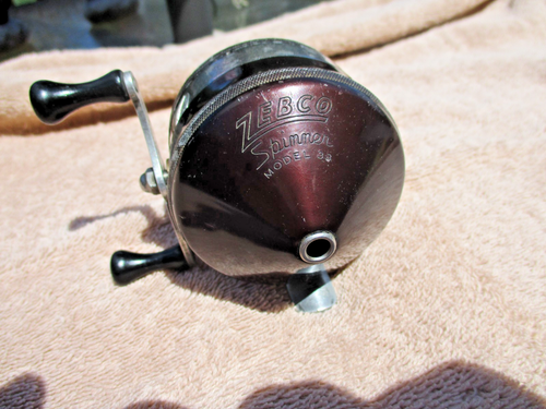 Vintage Zebco Model 33 Spinner All Black Angelrolle ALLE MESSINGAUSRÜSTUNG funktioniert