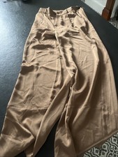 Reyon Wide Leg Bronze Floaty Trousers Size 10