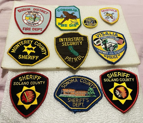 Vintage Lot Different Obsolete California Patches Sheriff Police Fire Dept