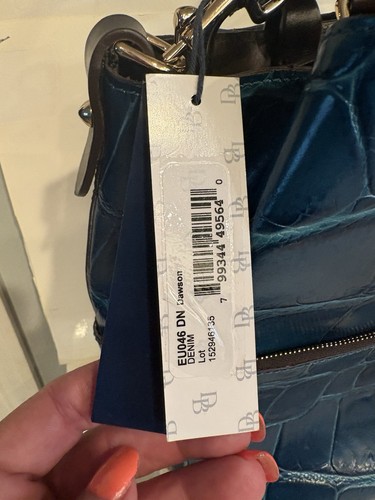 Dooney & Bourke Türkis/Blau Kroko-Prägung Leder Dawson Umhängetasche Tasche Neu mit Etikett RAR - Bild 5 von 24