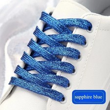 Glitter Laces Sparkly Metallic Coloured Flat Shoe laces 120cm Trainers Shoes UK