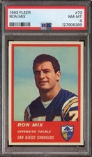 1963 Fleer #73 Ron Mix PSA 8 Chargers HOF *INVAJ3491