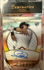 Topps Luminaries Jason Dominguez Yankees Rookie Autograph Card Near Mint. rookie card picture