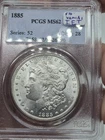 1885 MORGAN DOLLAR PCGS MS62 ☆ Vam 1a1 ☆ Nice Old Pcgs Holder