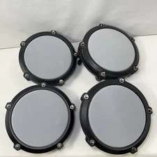 Lot of 4 Alesis E-Drum Total Drum Kit Mesh Drum Tom / Snare Pads White Black