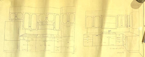 1968 MCM St Charles Kitchen Metal Cabinets Vintage House Plans Blueprint Drawing