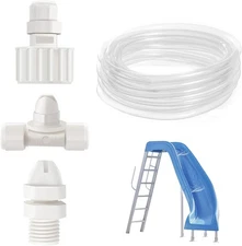 Pool Slide Water Tubing Kit, Spray Hose Kit/Parts for Inground white 