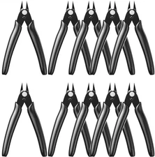 10 Pack Micro Wire Cutters 5" Flush Cutters Pliers Diagonal Side Cutters Nippers