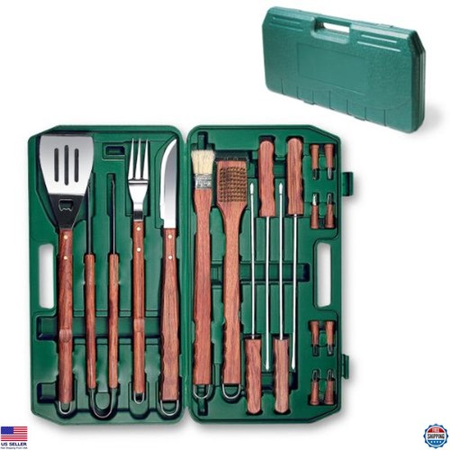 ONIVA 18-Piece BBQ Grill Set - Complete Outdoor Tools with Stylish Case (Green) - Picture 1 of 5