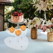 Heart Shaped Cake Stand Cake Holder Photo Props Tea Party Serving Platter 3 Tier