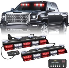 Xridonsen 2x 17 Inch Red White Emergency Lights For Vehicles 40 Led Emergency Da