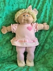 Cabbage Patch Kids Original Doll 1982 – Coleco – Yellow Yarn Hair, Pink Outfit