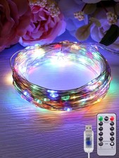Twinkle Fairy Lights, 33 FT 100 LED USB 33FT 100LED, Sliver Wire-Multicolor